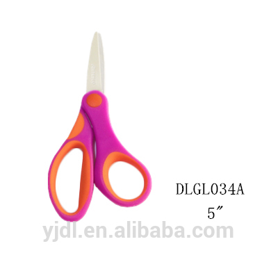 Hot sale good quality 5 inch Plastic and rubber Handle children scissors